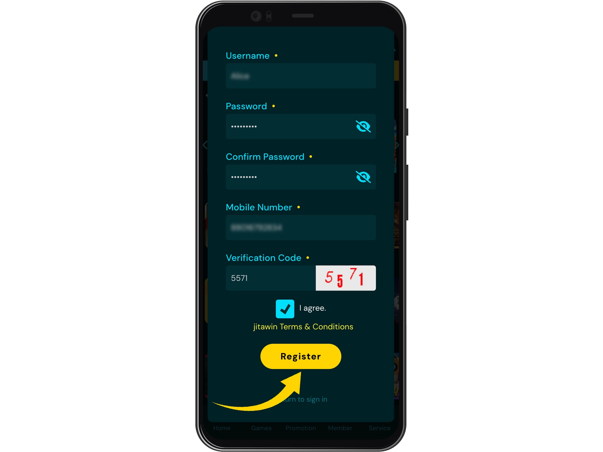 Fill in your details to join JitaWin and play.