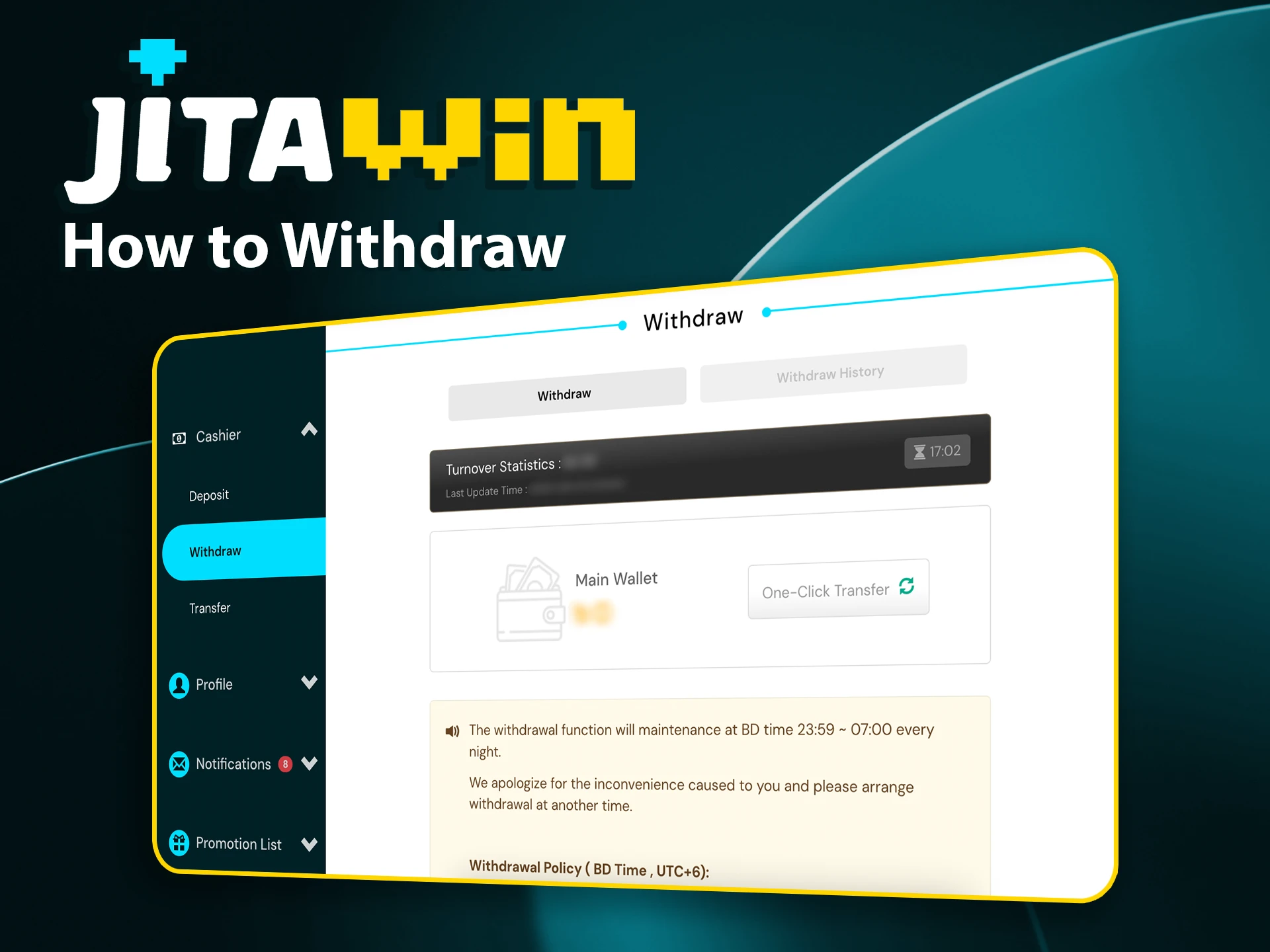 Withdraw your winnings easily with JitaWin.