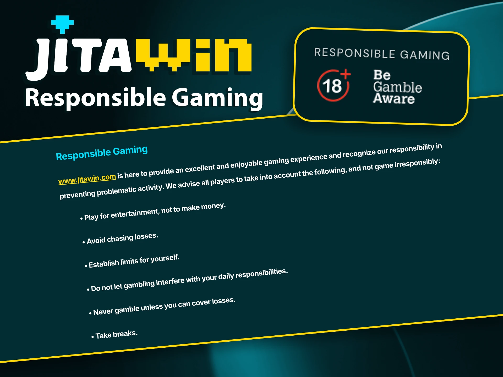 Read how JitaWin promotes responsible gaming.